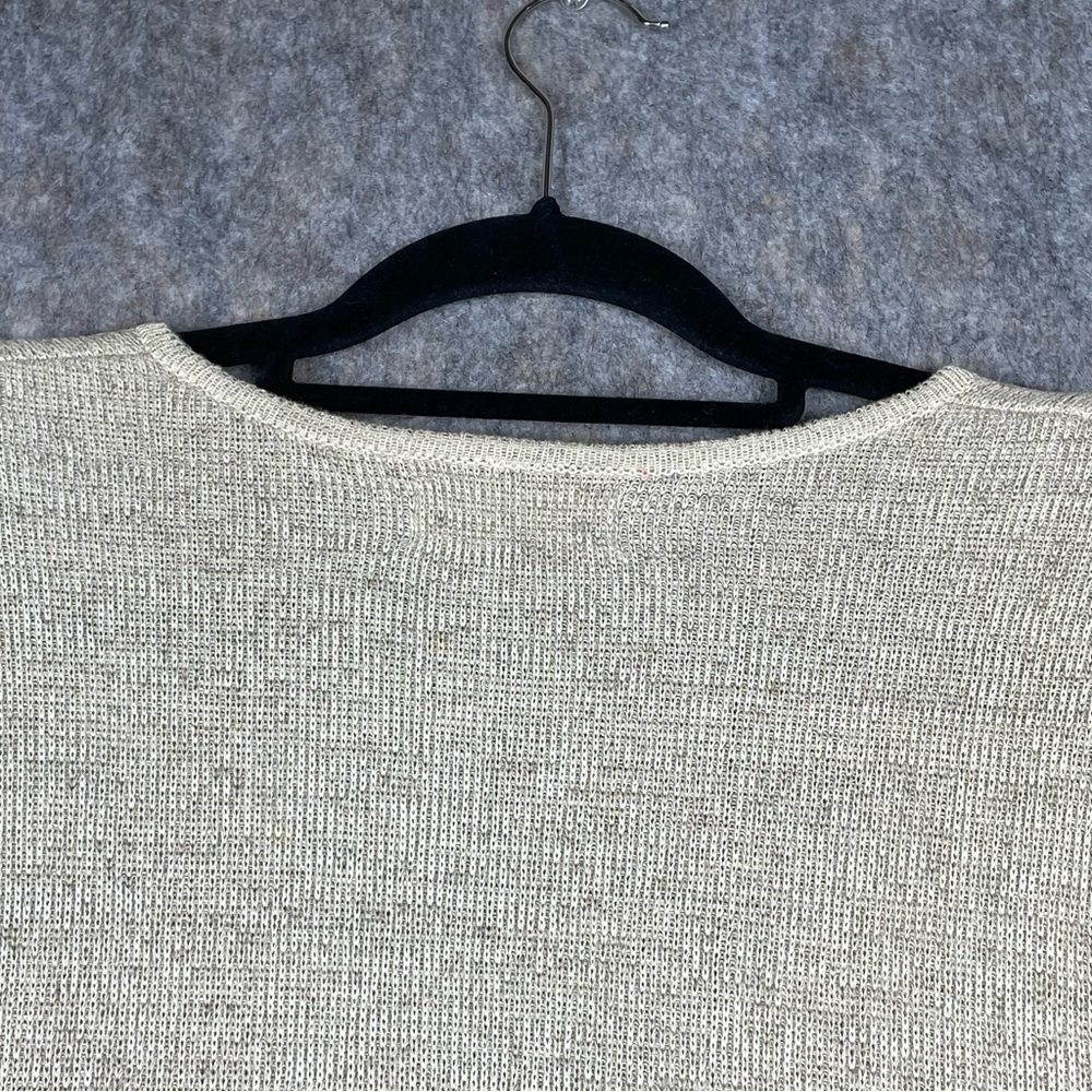 Horveit Beige Cotton Linen Knit 3/4 Button Up Coastal Grandma Tunic Sweater 3XL - Picture 8 of 15